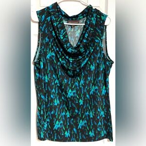 Dana Buchman Blue and Black Sleeveless Top